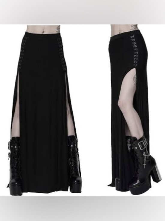 Killstar Dresses & Skirts - Killstar Snarl Eye Hook Goth Metal Maxi Skirt BNWT sz XXL